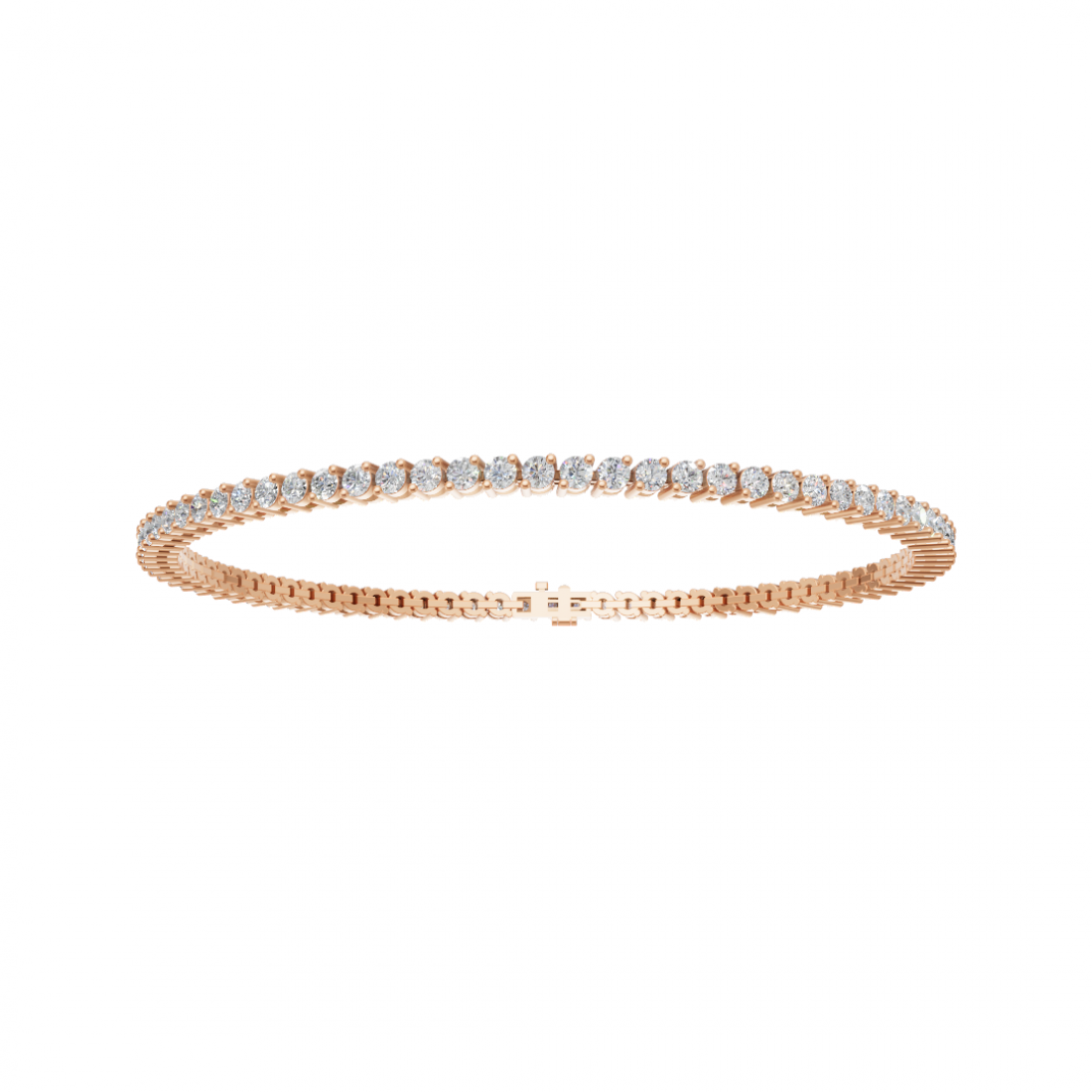 Round Cut Two Prong Setting Diamond Tennis Bracelet
