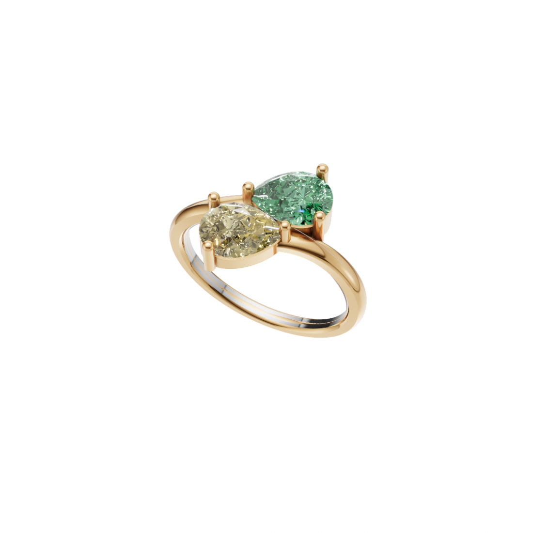 Toi et Moi Timeless Pear Diamond Ring