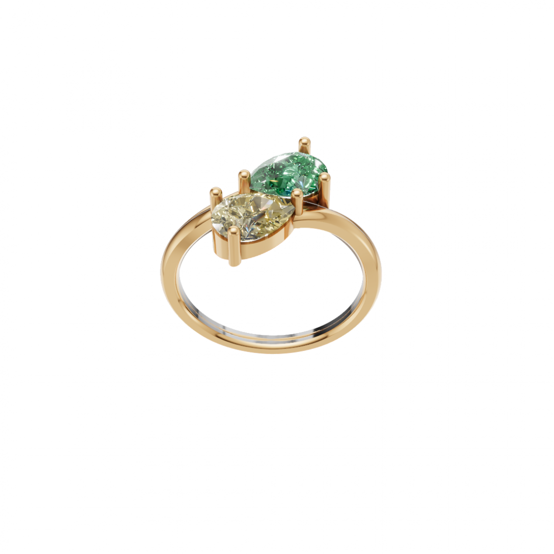 Toi et Moi Timeless Pear Diamond Ring