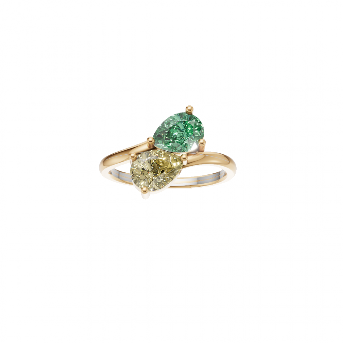 Toi et Moi Timeless Pear Diamond Ring