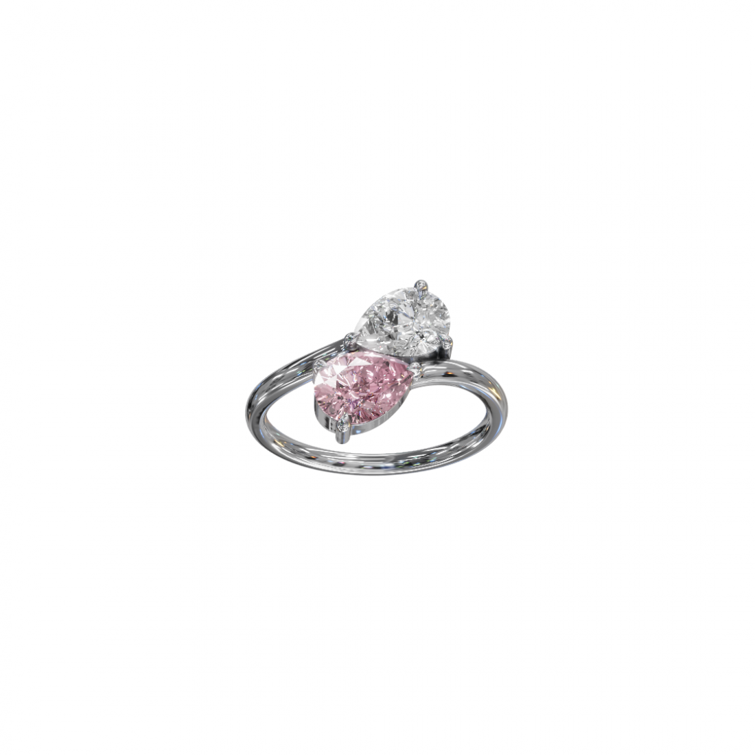 Toi et Moi Timeless Pear Diamond Ring