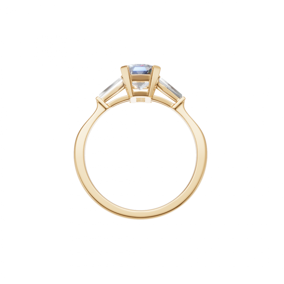 Trilogy Emerald Cut Diamond Ring