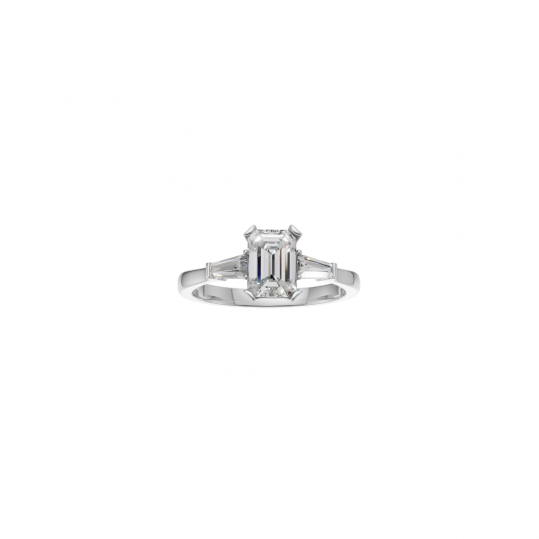 Trilogy Emerald Cut Diamond Ring