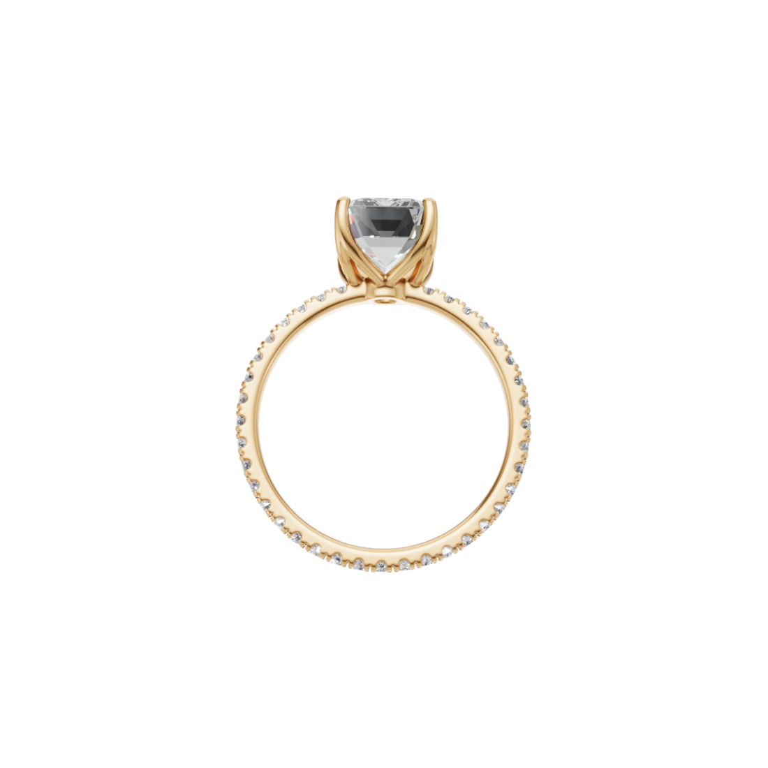 Emerald Cut Diamond Ring with side stones