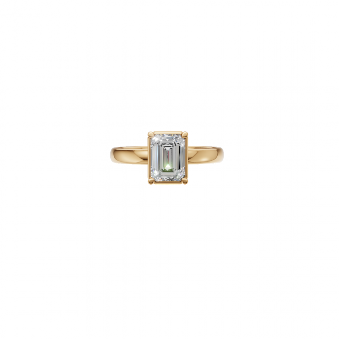 Emerald Cut Solitaire Diamond Ring