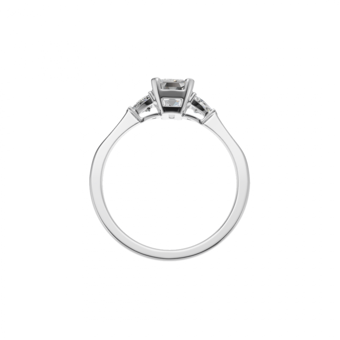Trilogy Emerald and Trillion Cut Diamond Ring