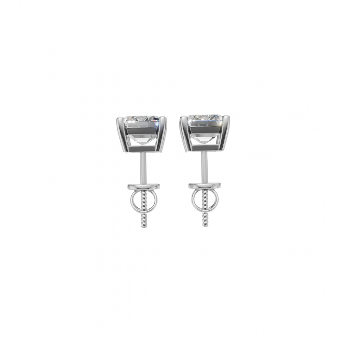 Classic Emerald Cut Diamond Studs
