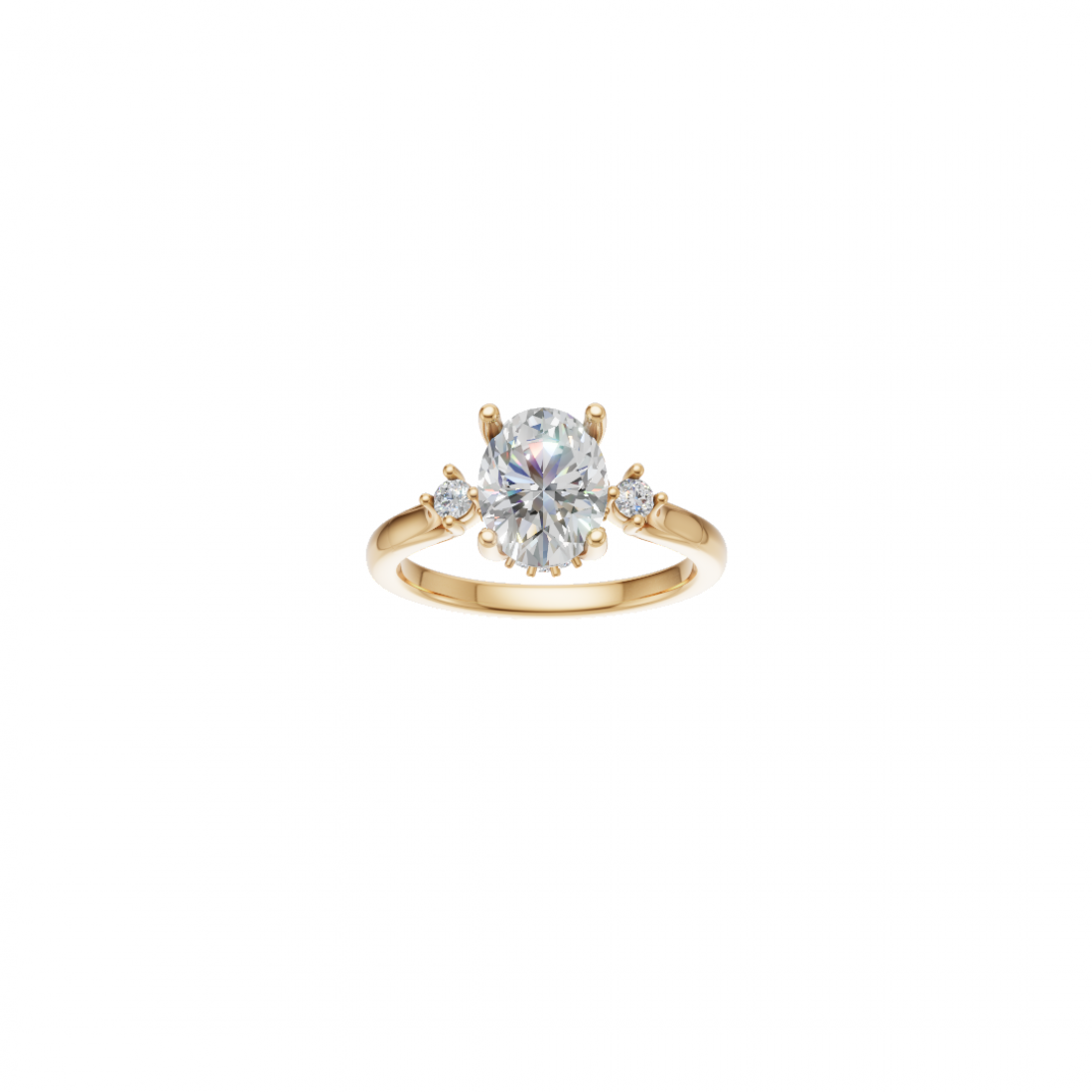 Trilogy - Oval and Round Cut Diamond Ring