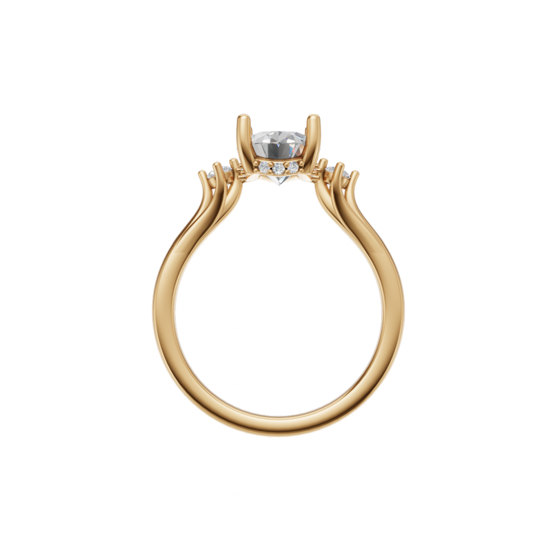 Trilogy - Oval and Round Cut Diamond Ring