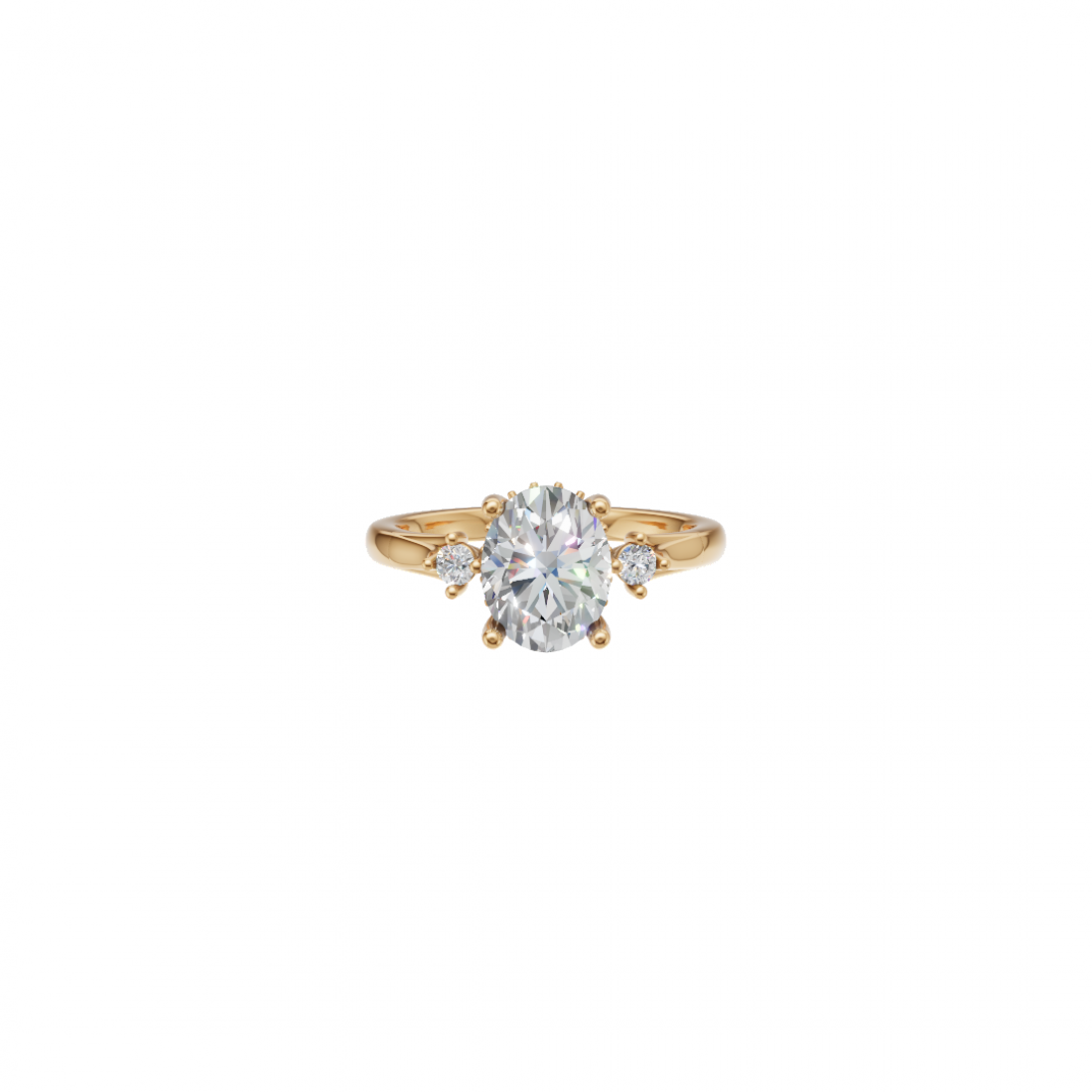 Trilogy - Oval and Round Cut Diamond Ring