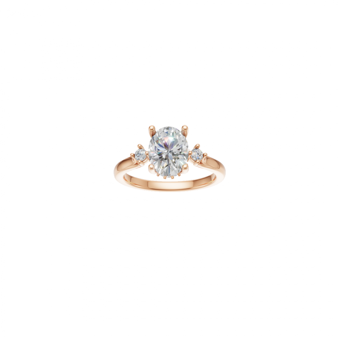 Trilogy - Oval and Round Cut Diamond Ring