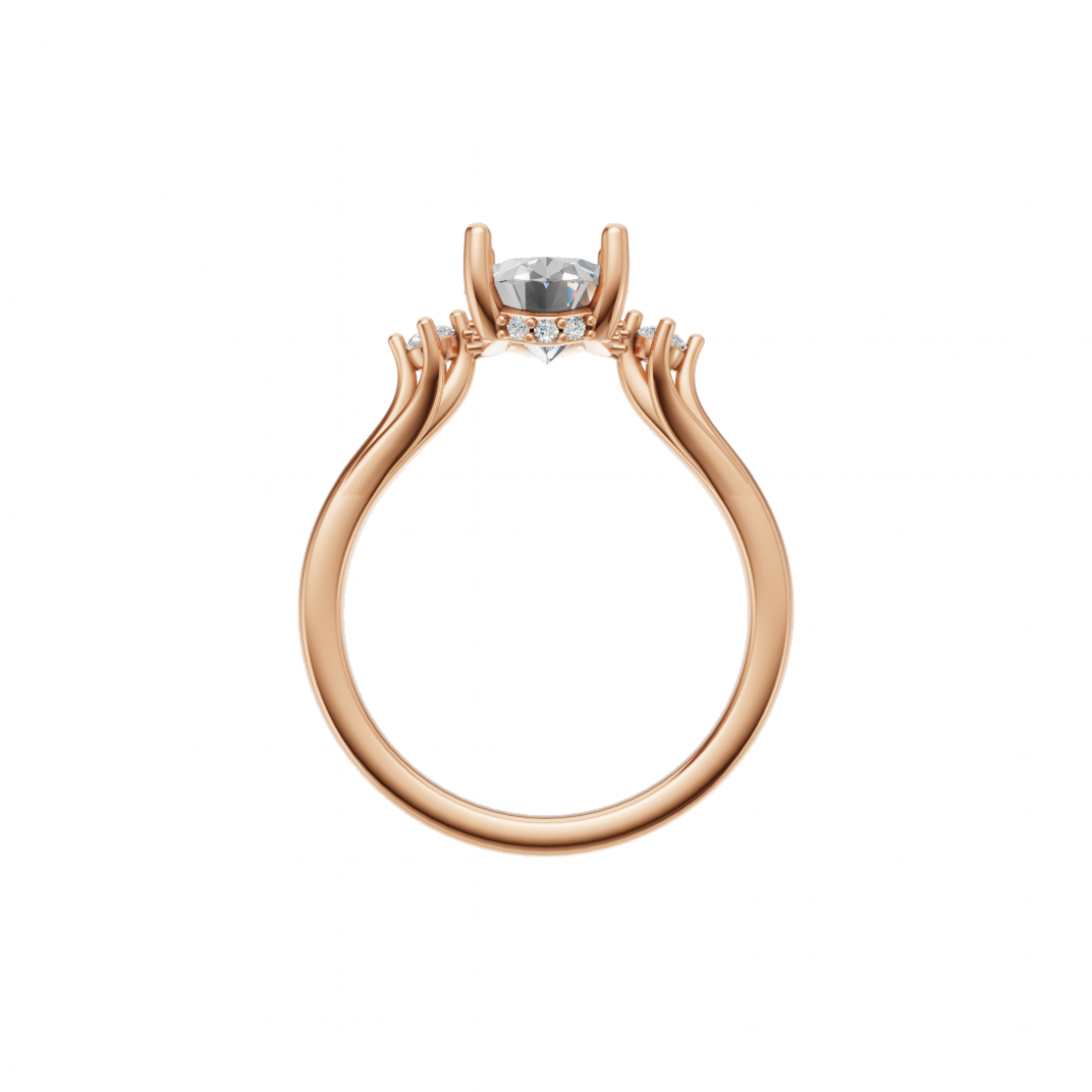 Trilogy - Oval and Round Cut Diamond Ring