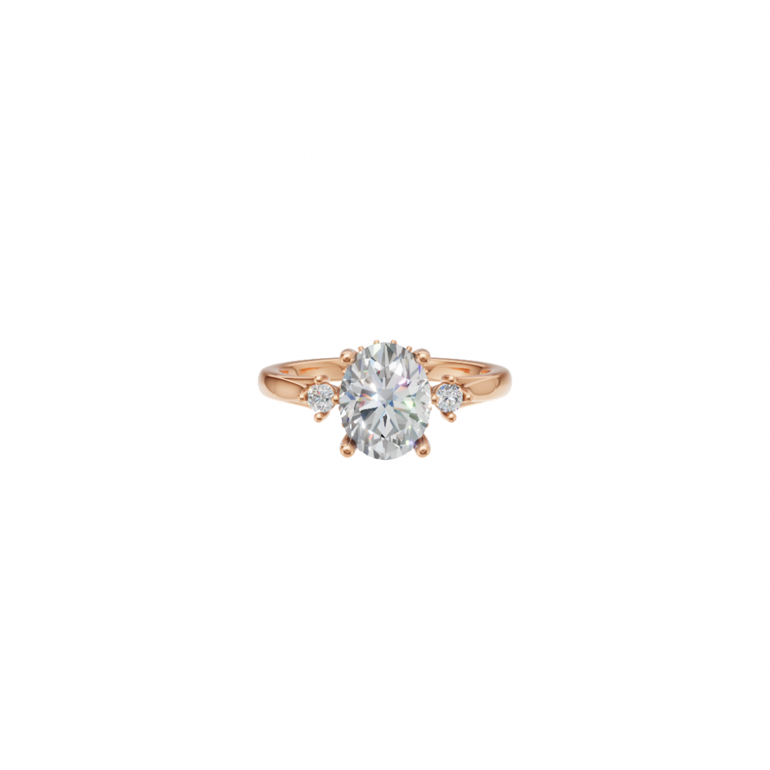 Trilogy - Oval and Round Cut Diamond Ring