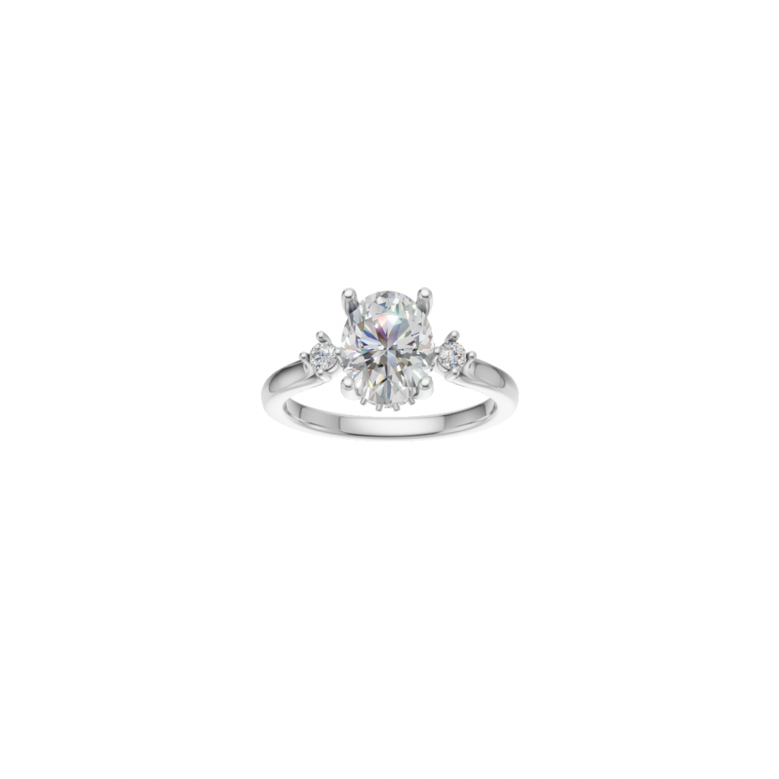 Trilogy - Oval and Round Cut Diamond Ring