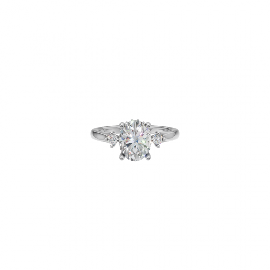 Trilogy - Oval and Round Cut Diamond Ring