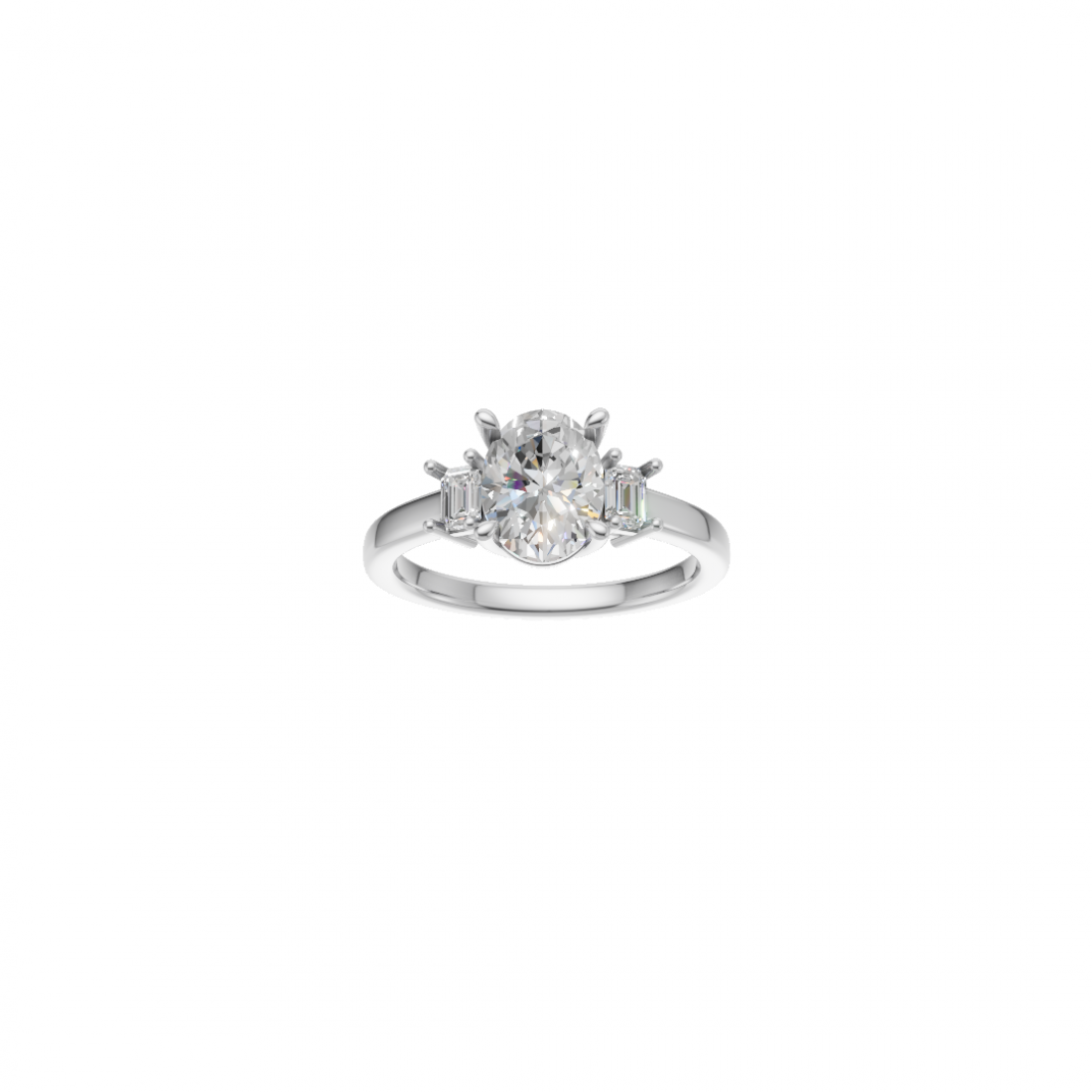 Trilogy - Oval and Emerald Cut Diamond Ring