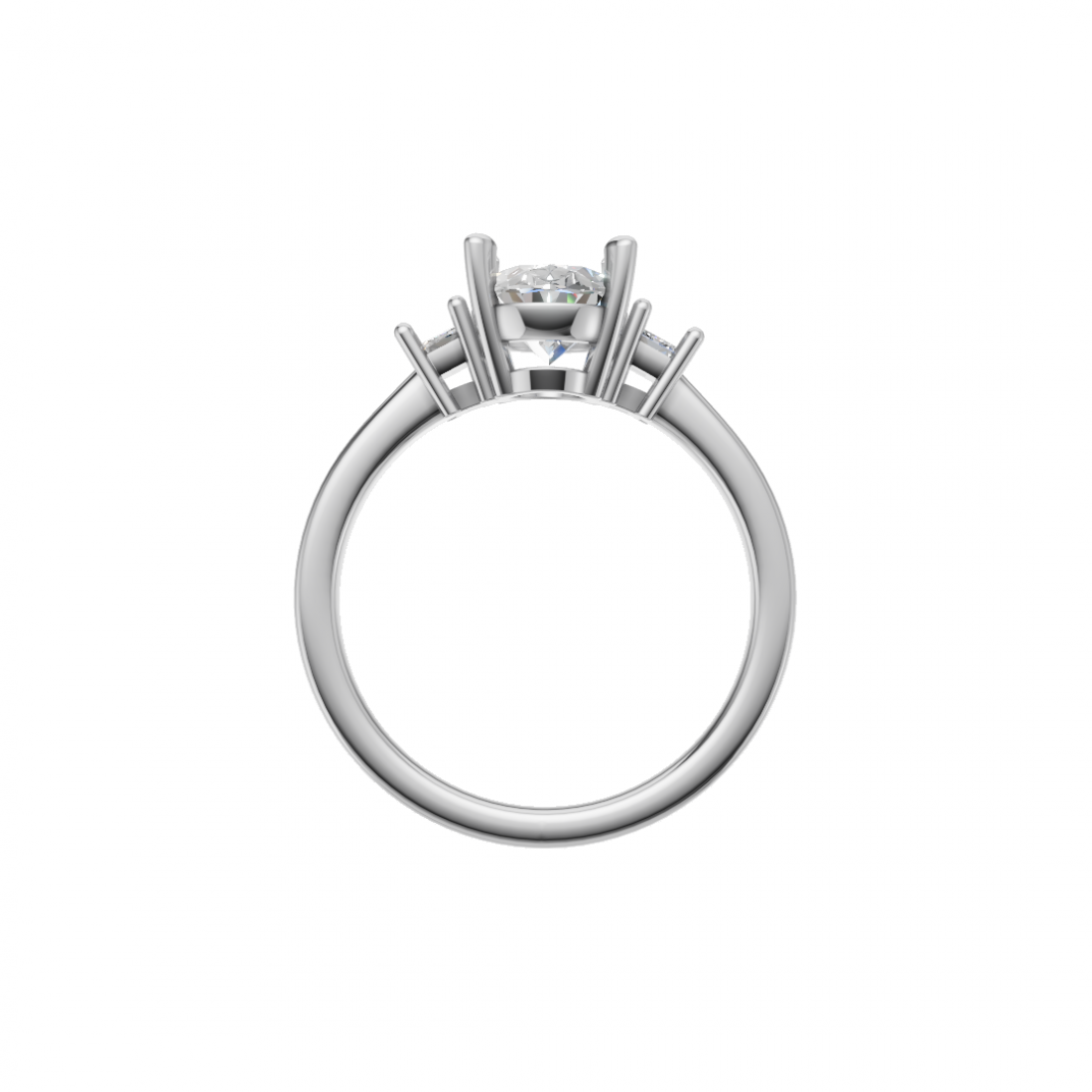 Trilogy - Oval and Emerald Cut Diamond Ring