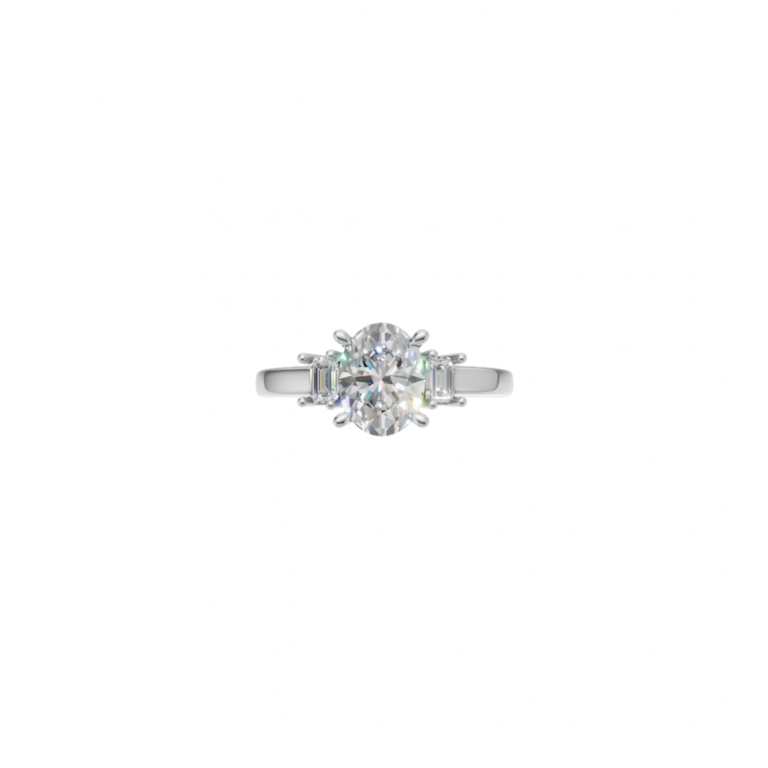 Trilogy - Oval and Emerald Cut Diamond Ring