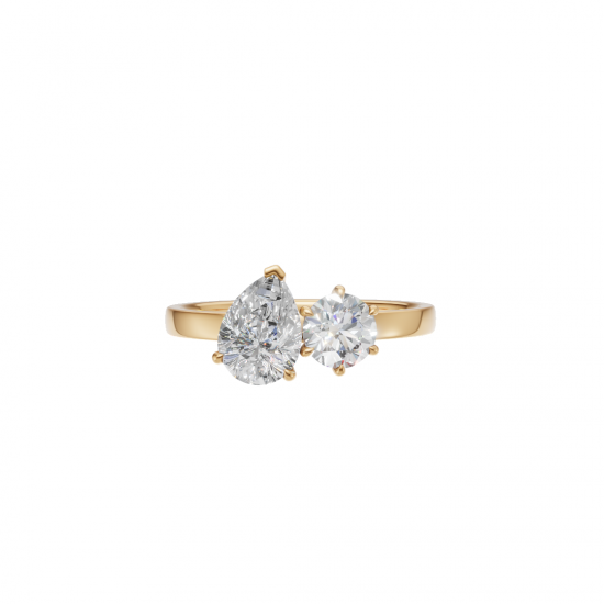 Toi et Moi Pear and Round Diamond Ring