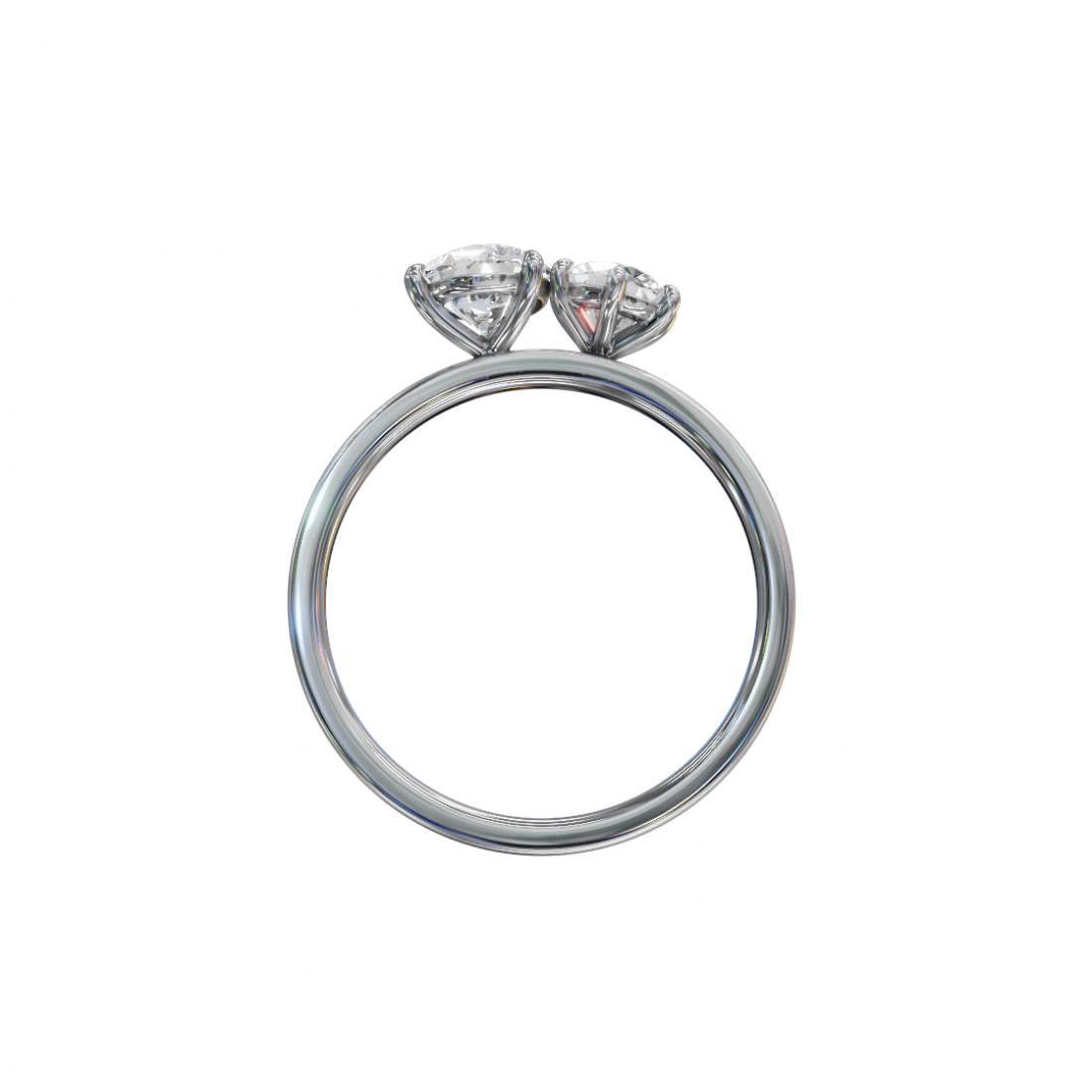 Toi et Moi Pear and Round Diamond Ring