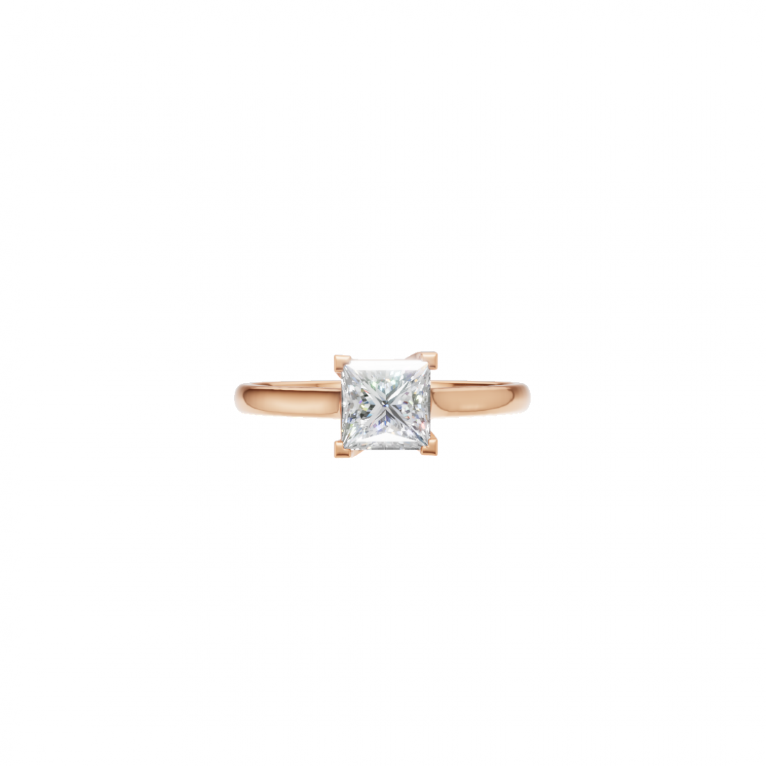 Princess-Cut Solitaire Diamond Ring 
