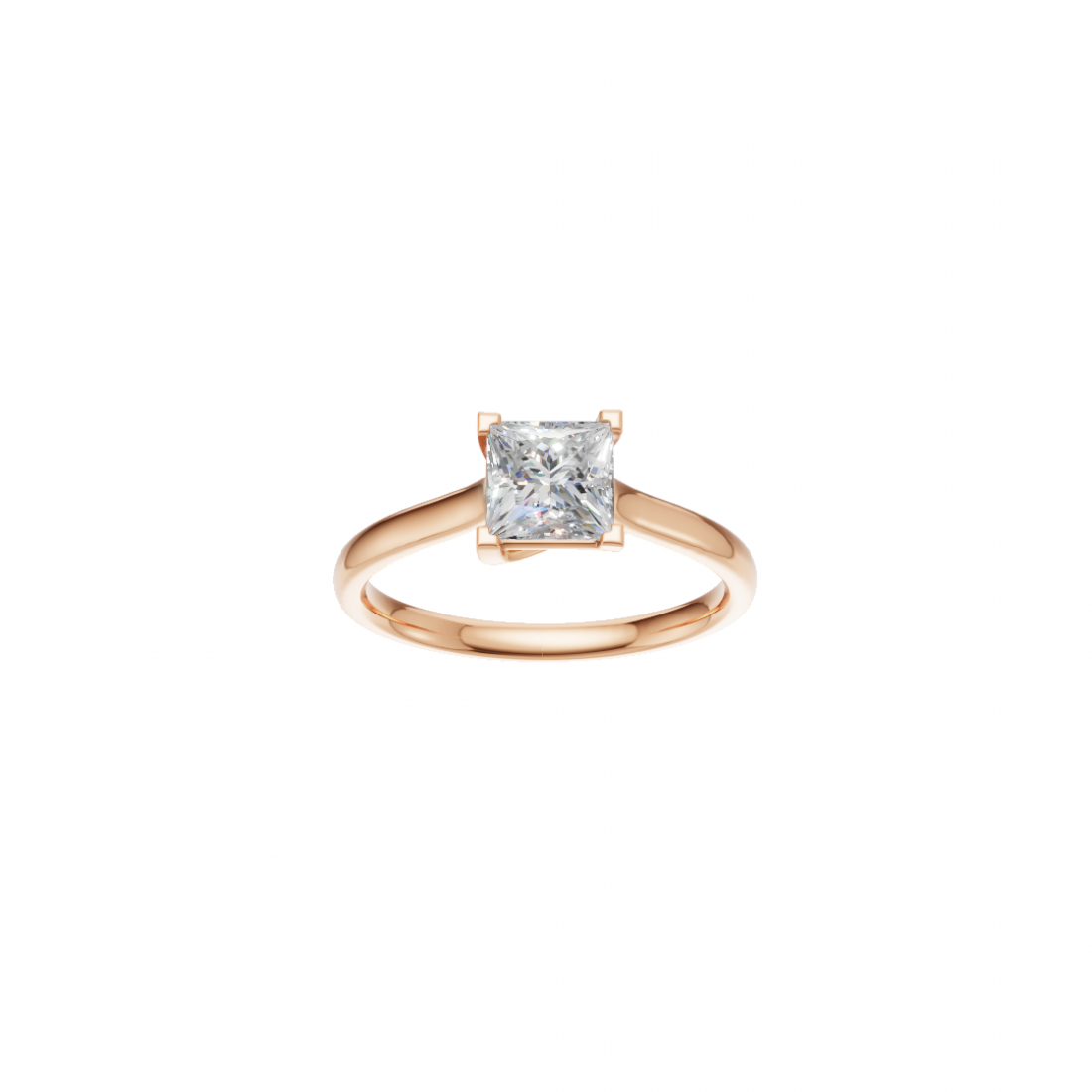 Princess-Cut Solitaire Diamond Ring 