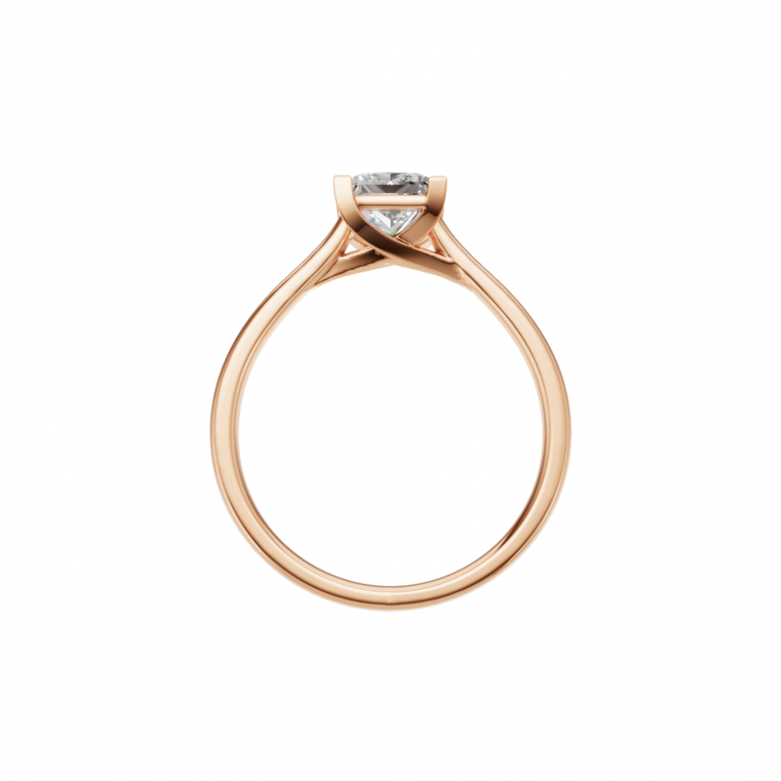Princess-Cut Solitaire Diamond Ring 