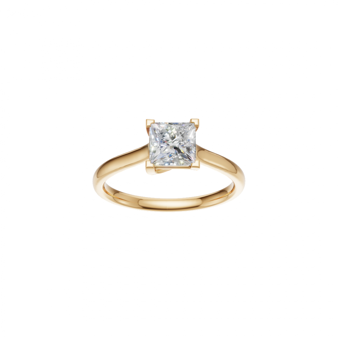 Princess-Cut Solitaire Diamond Ring 