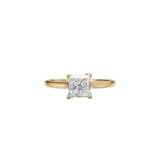 Princess-Cut Solitaire Diamond Ring 