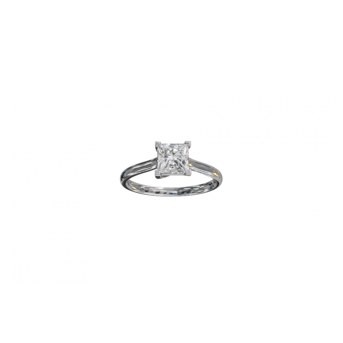 Princess-Cut Solitaire Diamond Ring 