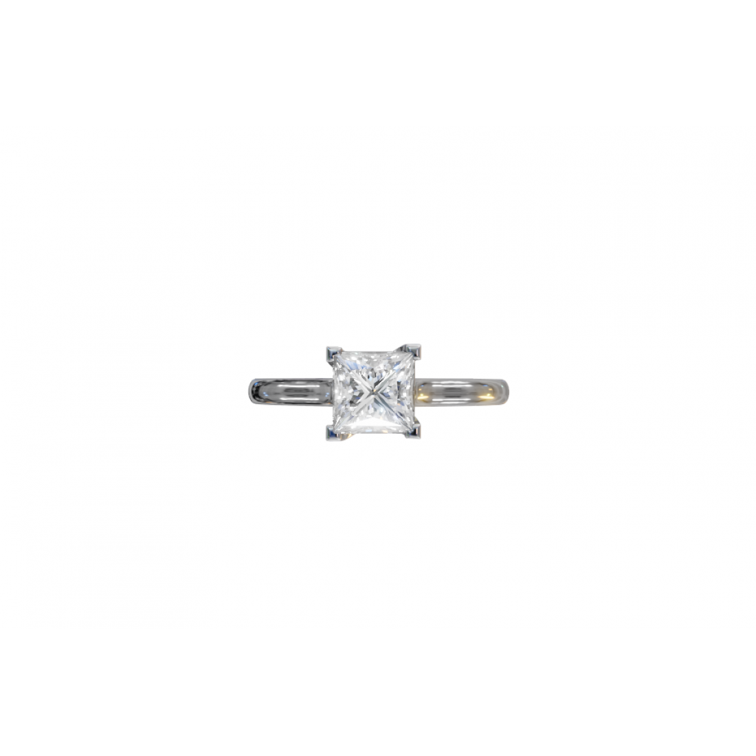 Princess-Cut Solitaire Diamond Ring 