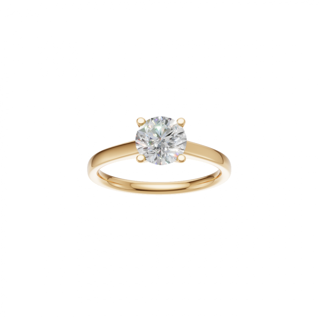 Tapered Round Solitaire Diamond Engagement Ring