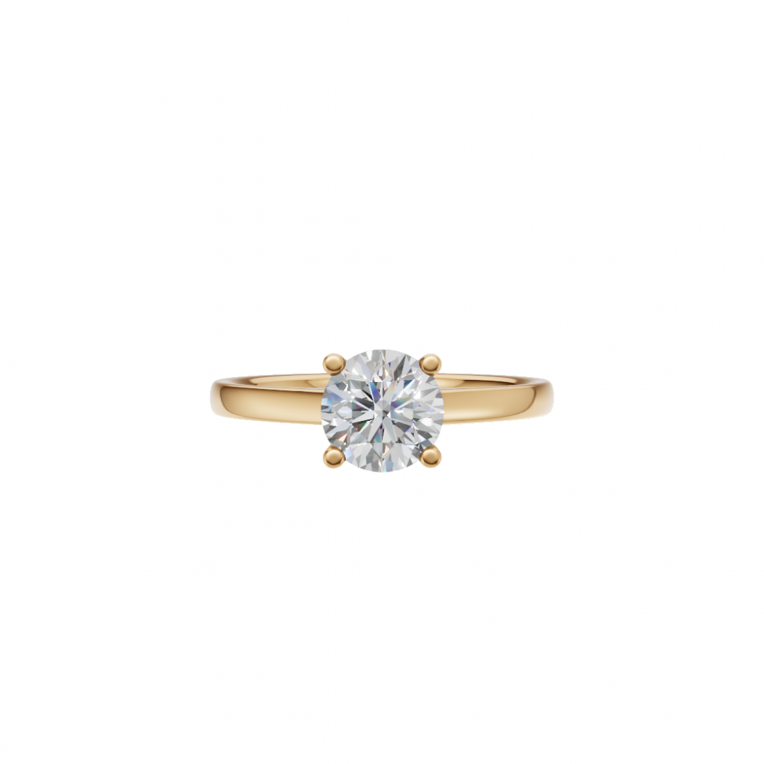 Tapered Round Solitaire Diamond Engagement Ring