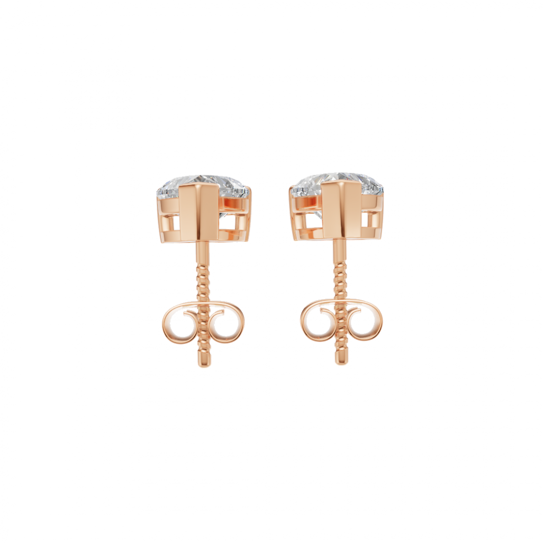 Heart-Shape Diamond Studs