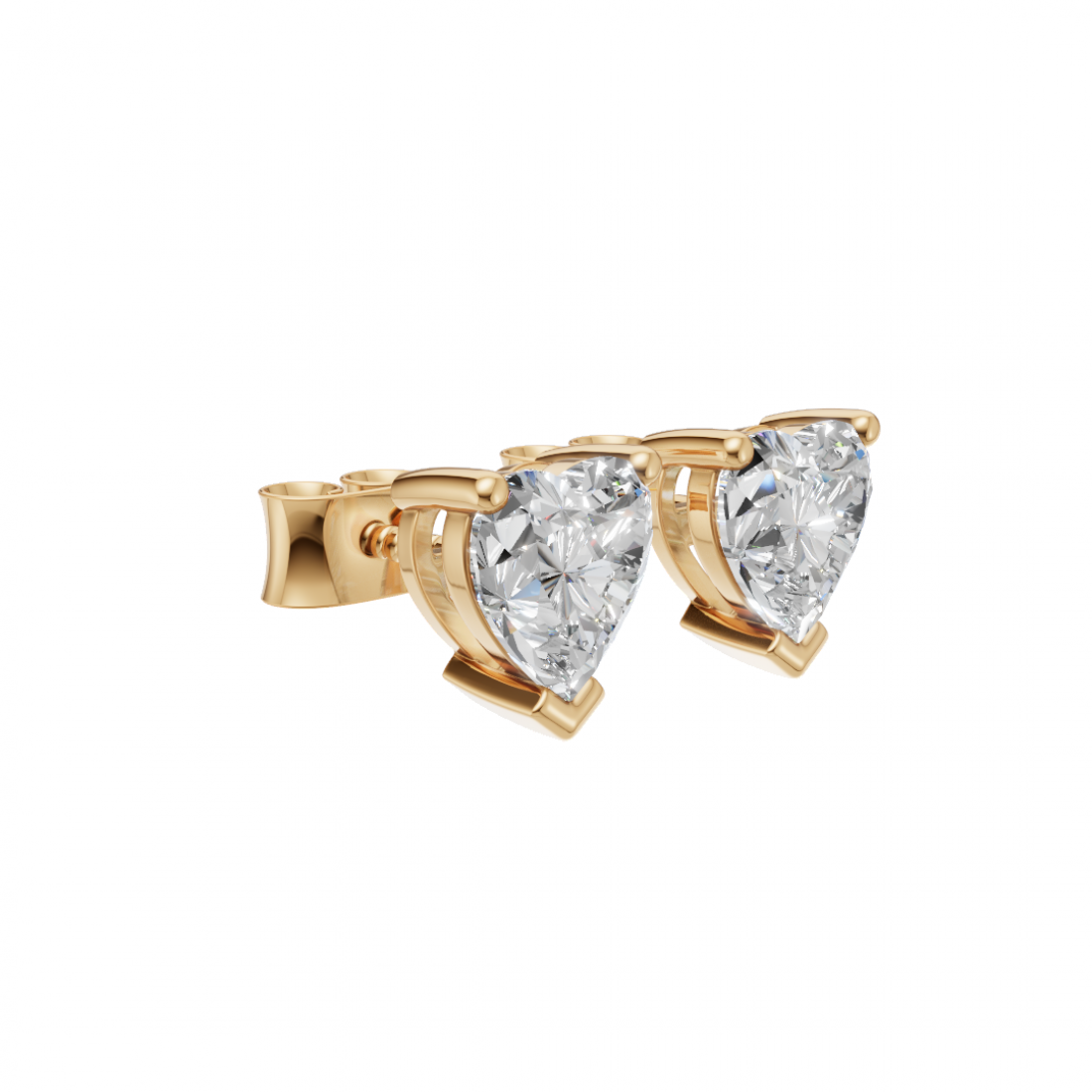 Heart-Shape Diamond Studs