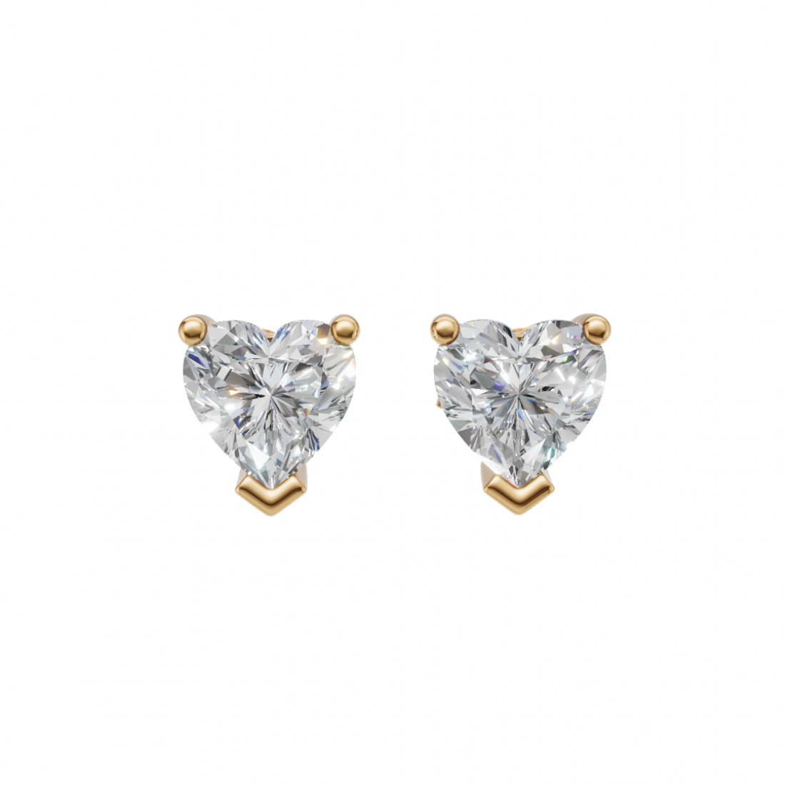 Heart-Shape Diamond Studs