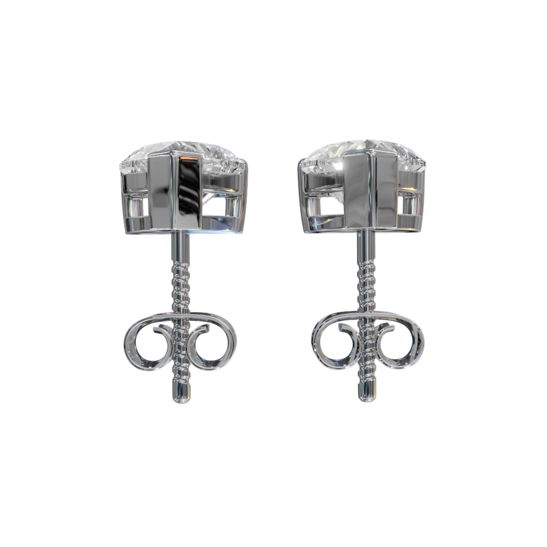 Heart-Shape Diamond Studs