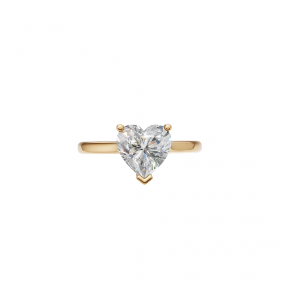 Heart-Shaped Diamond Solitaire Ring in Cathedral Setting 