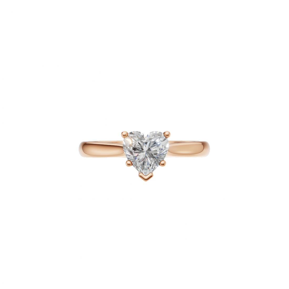 Heart-Cut Diamond Solitaire Ring in Basket Setting