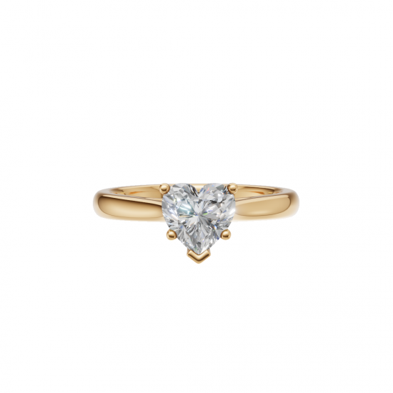 Heart-Cut Diamond Solitaire Ring in Basket Setting