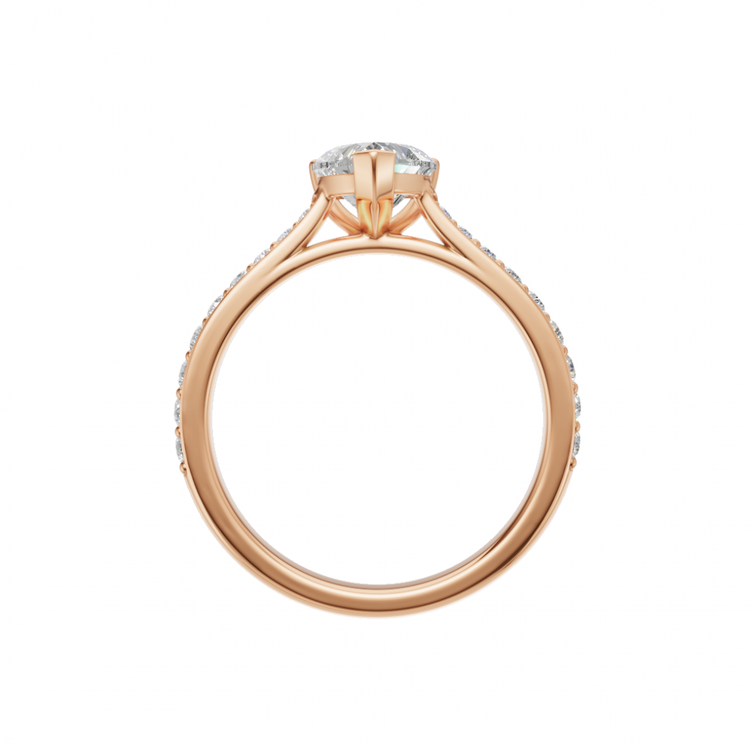 Heart-Shaped Diamond Ring with Side Stones