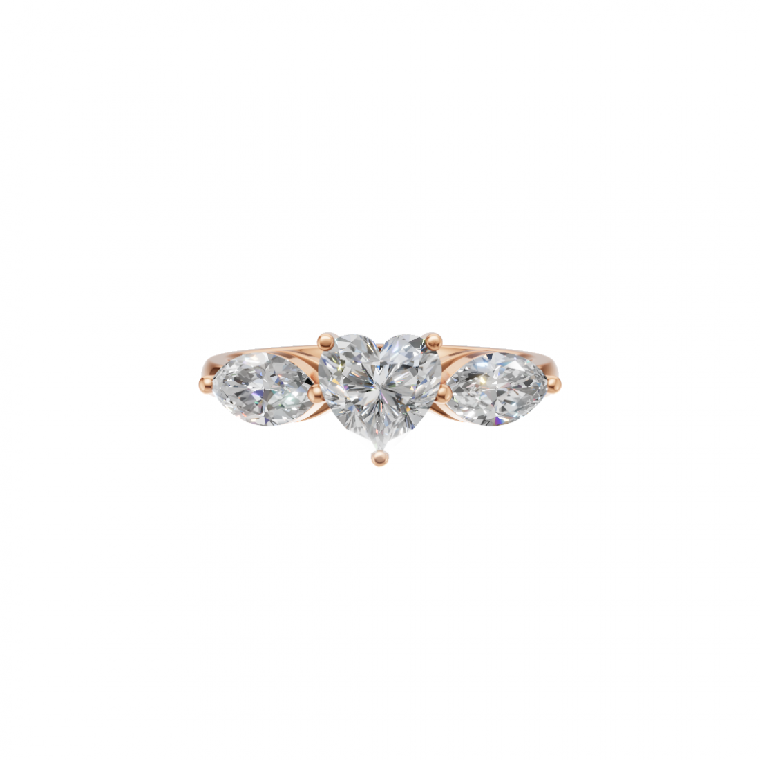 Trilogy Heart and Marquise Diamond Ring 