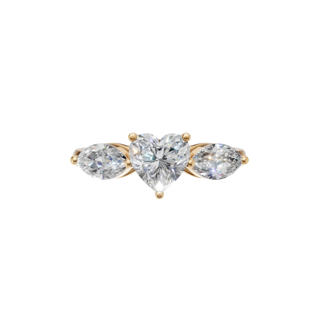 Trilogy Heart and Marquise Diamond Ring 