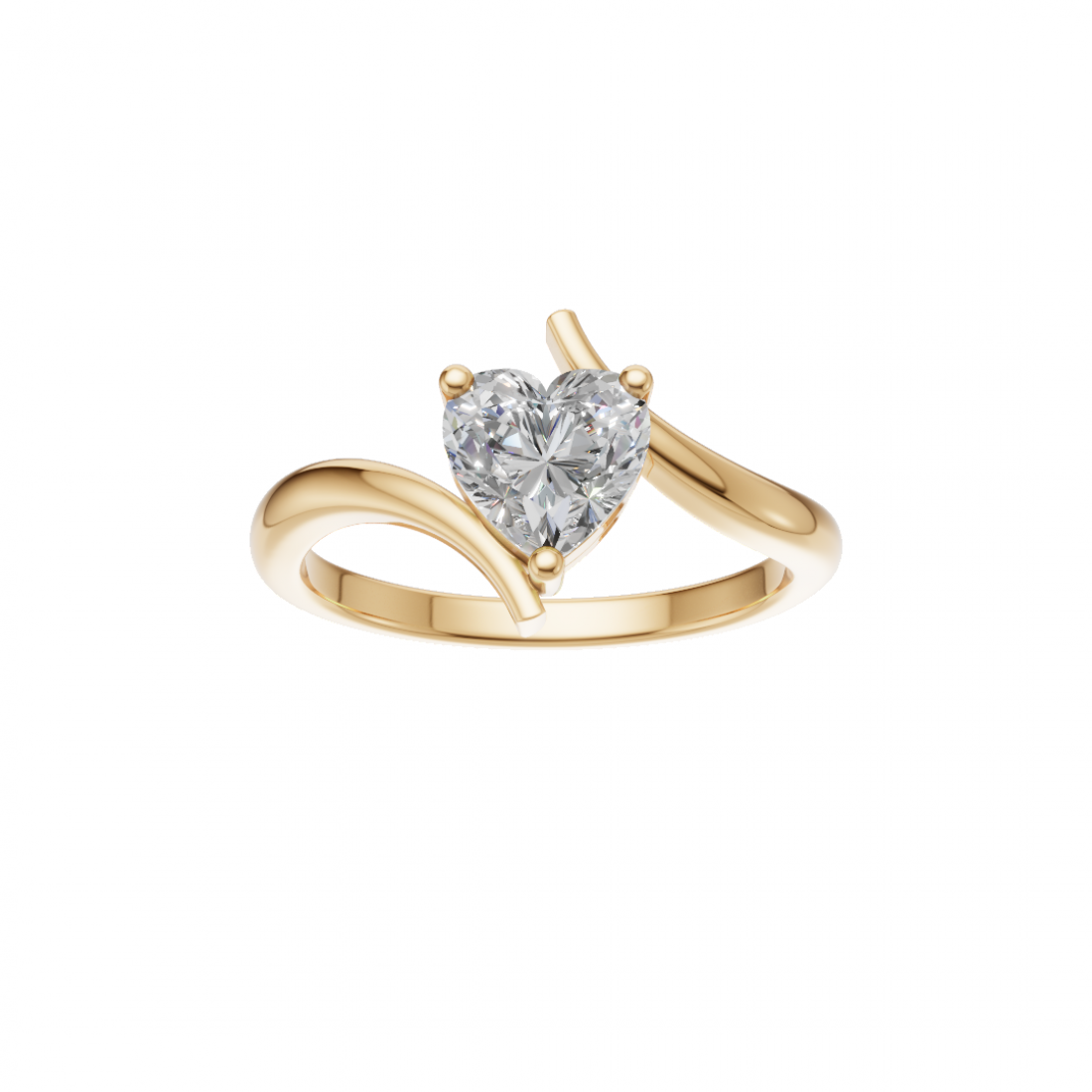 Heart-Shaped Diamond Tension-Style Ring