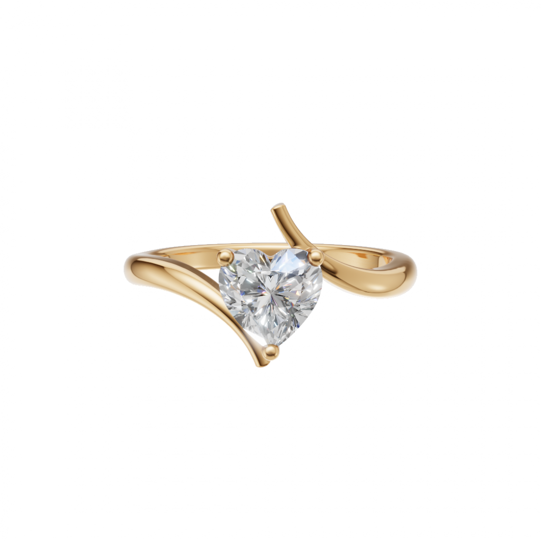 Heart-Shaped Diamond Tension-Style Ring