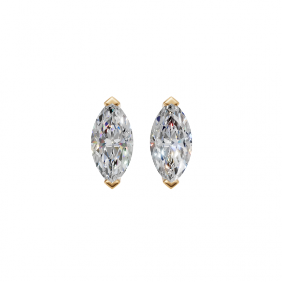 Marquise-Cut Diamond Stud Earrings