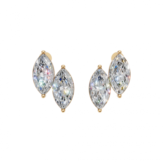 Double Marquise Diamond Stud Earrings