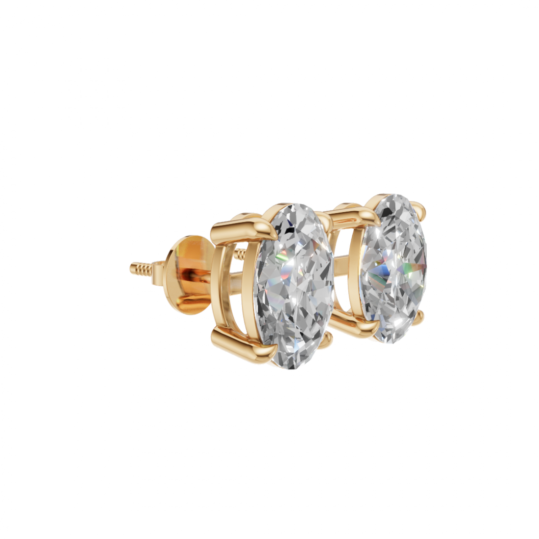 Oval-Cut Diamond Stud Earrings