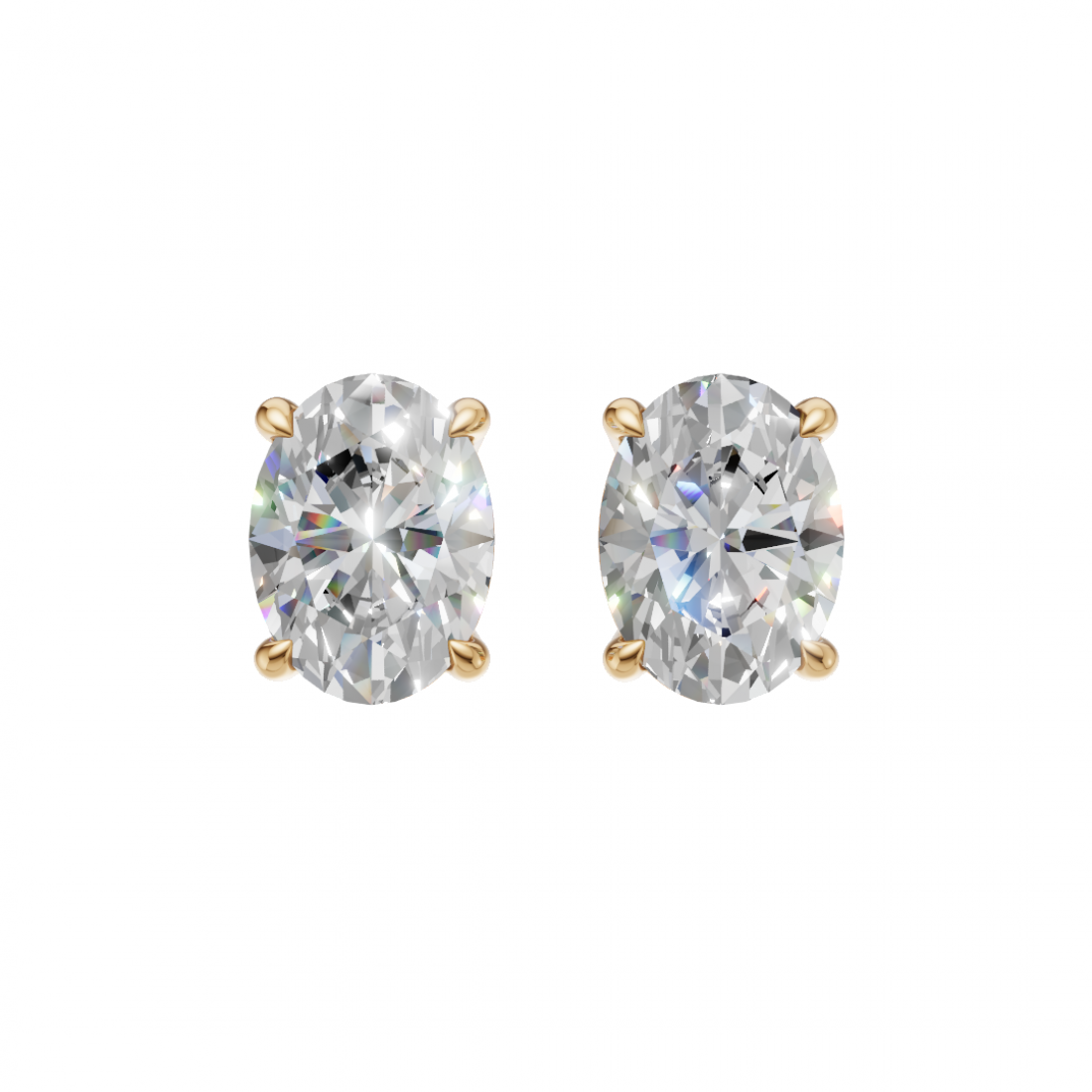Oval-Cut Diamond Stud Earrings