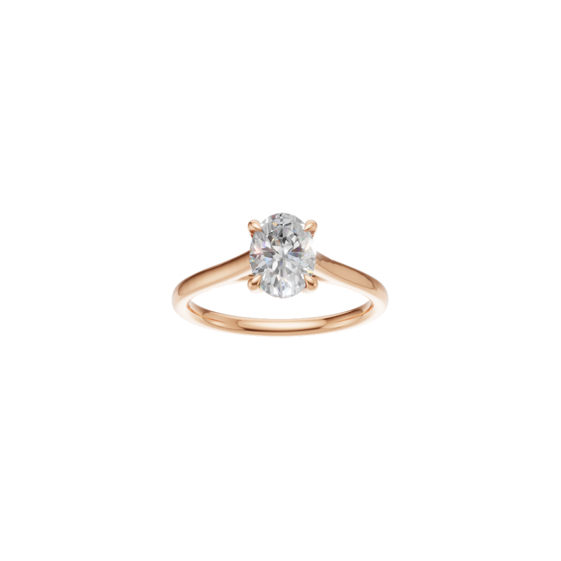 Classic Oval Shape Solitaire Diamond Ring